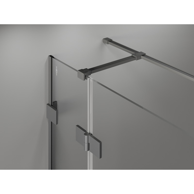 Mexen Lunar T cabine de douche pivotante droite 120 x 100 cm, transparent, gun metal - 834T-120-100-95-00-P