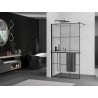 Mexen Kioto+ paroi de douche avec étagère Walk-in 110 x 200 cm, grille noire, noire - 800-110-121-70-77