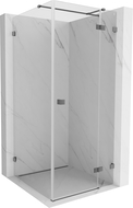 Cabine de douche Mexen Lunar T, porte battante droite 110 x 110 cm, transparent, gun metal - 834T-110-110-95-00-P