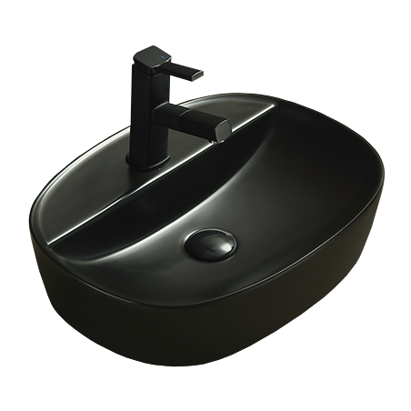 Mexen Iris lavabo de comptoir 50 x 38 cm, Noir mat - 21995085