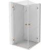 Mexen Lunar-B Duo cabine de douche pivotante 70 x 70 cm, transparent, cuivre brossé - 832-070L-070P-65-00