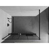 Mexen Kioto+ paroi de douche avec étagère Walk-in 80 x 200 cm, motif noir, noire - 800-080-121-70-78