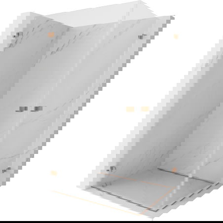 Cabine de douche pivotante Mexen Lunar-B Duo 100 x 70 cm, transparent, cuivre brossé - 832-100L-070P-65-00