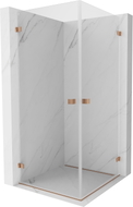 Mexen Lunar-B Duo cabine de douche pivotante 75 x 75 cm, transparent, cuivre brossé - 832-075L-075P-65-00