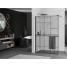 Mexen Kioto+ paroi de douche avec étagère Walk-in 90 x 200 cm, motif noir, noir - 800-090-121-70-78