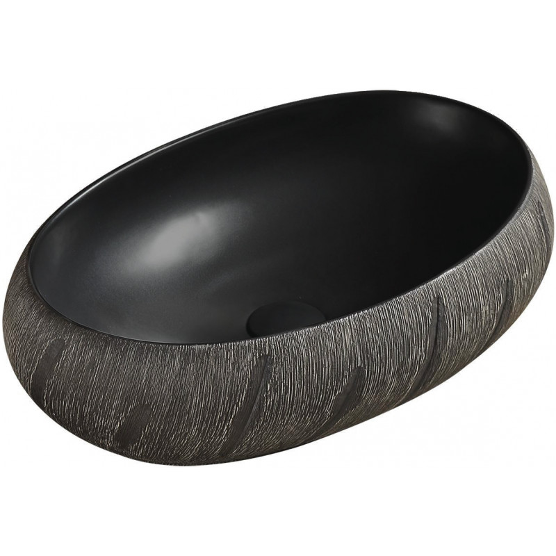 Mexen Abril lavabo à poser 58 x 39 cm, noir - 22015866