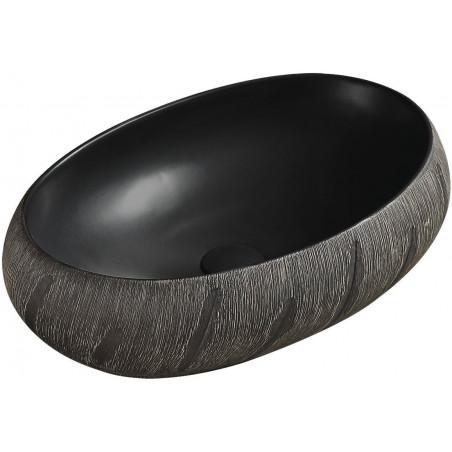 Mexen Abril lavabo à poser 58 x 39 cm, noir - 22015866