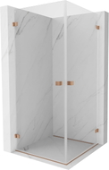 Mexen Lunar-B Duo cabine de douche pivotante 85 x 85 cm, transparent, cuivre brossé - 832-085L-085P-65-00