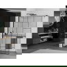 Mexen Kioto+ paroi de douche avec étagère Walk-in 120 x 200 cm, motif noir, noir - 800-120-121-70-78