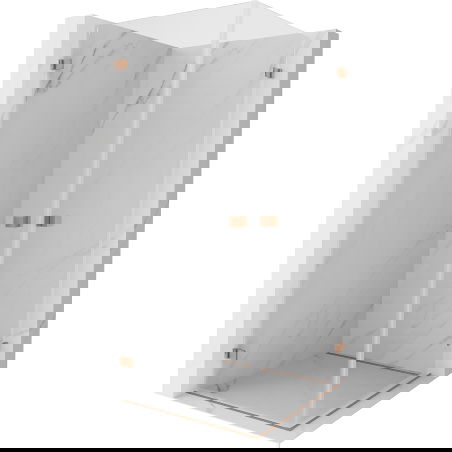 Mexen Lunar-B Duo cabine de douche pivotante 90 x 90 cm, transparent, cuivre brossé - 832-090L-090P-65-00