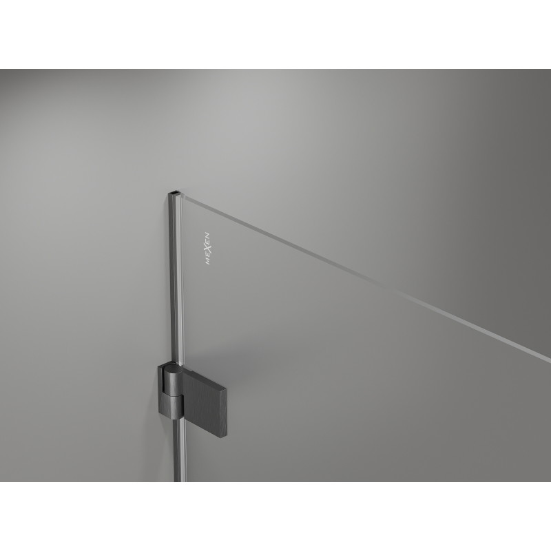 Mexen Lunar-B Duo cabine de douche pivotante 75 x 70 cm, transparent, gris canon brossé - 832-075L-070P-66-00