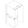 Mexen Kioto+ paroi de douche avec étagère Walk-in 80 x 200 cm, motif blanc, noir - 800-080-121-70-85