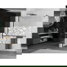 Mexen Kioto+ paroi de douche avec étagère Walk-in 80 x 200 cm, motif blanc, noir - 800-080-121-70-85