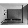 Mexen Kioto+ paroi de douche avec étagère 120 x 200 cm, motif blanc, noir - 800-120-121-70-85