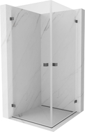 Mexen Lunar-B Duo cabine de douche pivotante 85 x 85 cm, transparent, gris arme brossé - 832-085L-085P-66-00
