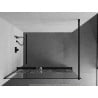 Mexen Kioto+ paroi de douche avec étagère Walk-in 130 x 200 cm, motif blanc, noir - 800-130-121-70-85