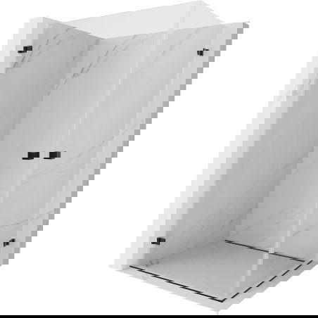 Mexen Lunar-B Duo cabine de douche à battant 85 x 80 cm, transparent, noir - 832-085L-080P-70-00