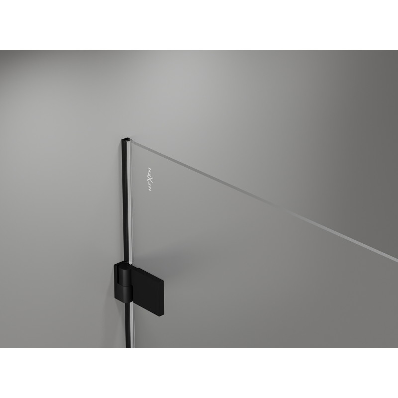 Mexen Lunar-B Duo cabine de douche pivotante 100 x 80 cm, transparente, noire - 832-100L-080P-70-00