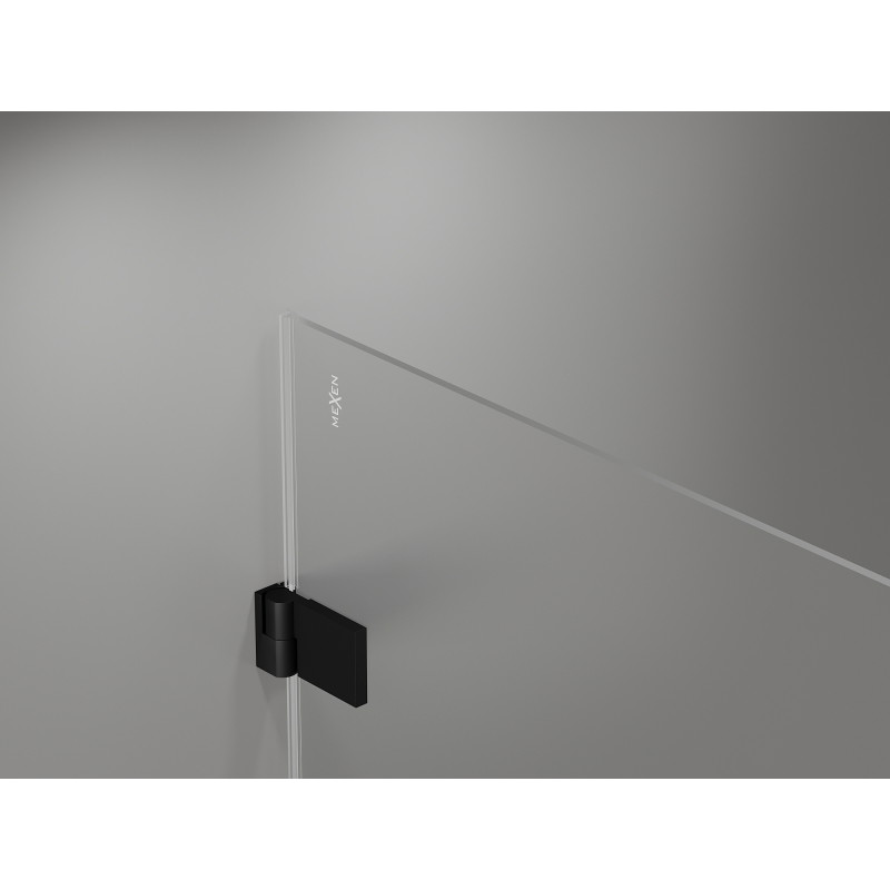 Mexen Lunar-B Duo cabine de douche pivotante 100 x 80 cm, transparente, noire - 832-100L-080P-70-00