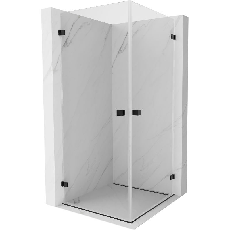 Mexen Lunar-B Duo cabine de douche pivotante 95 x 95 cm, transparente, noire - 832-095L-095P-70-00