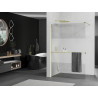 Mexen Kioto+ paroi de douche avec étagère Walk-in 80 x 200 cm, transparent/sablé, doré - 800-080-121-50-35