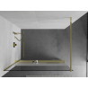 Mexen Kioto+ paroi de douche avec étagère Walk-in 80 x 200 cm, transparent/givré, doré - 800-080-121-50-35