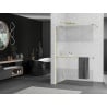 Mexen Kioto+ paroi de douche avec étagère Walk-in 90 x 200 cm, transparent/givre, or - 800-090-121-50-35