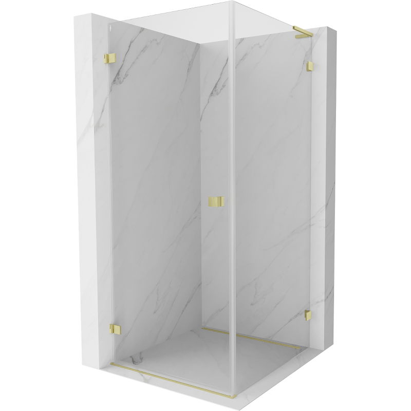 Mexen Lunar-B L cabine de douche pivotante gauche 70 x 70 cm, transparent, or brossé - 832L-070-070-55-00-L