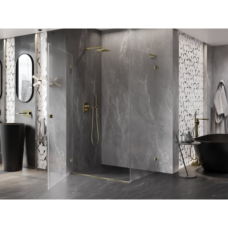 Mexen Lunar-B L cabine de douche pivotante gauche 95 x 90 cm, transparent, or - 832L-095-090-50-00-L