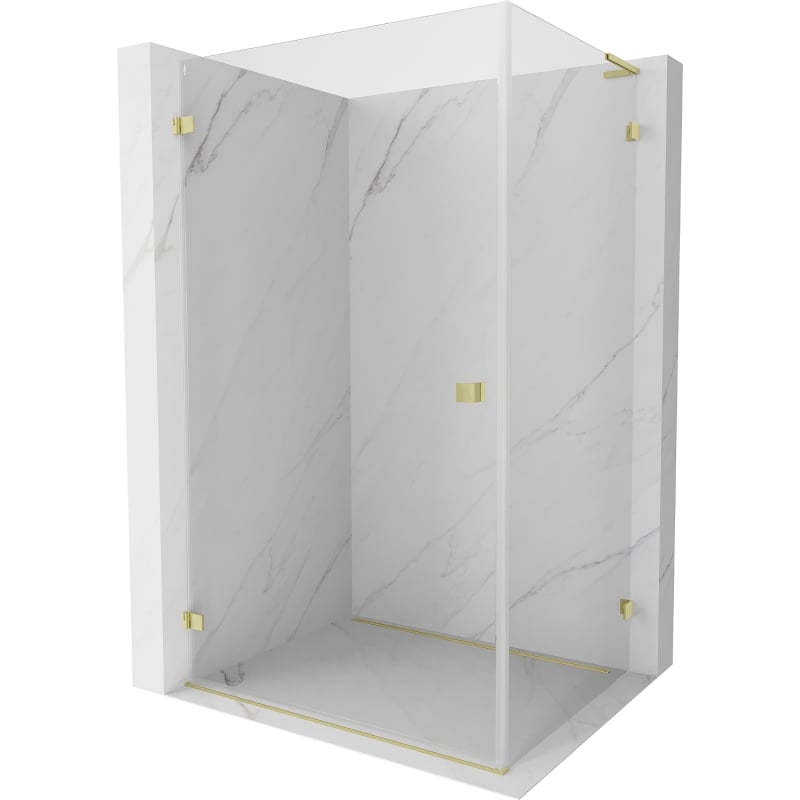Mexen Lunar-B L cabine de douche pivotante gauche 95 x 70 cm, transparent, or brossé - 832L-095-070-55-00-L