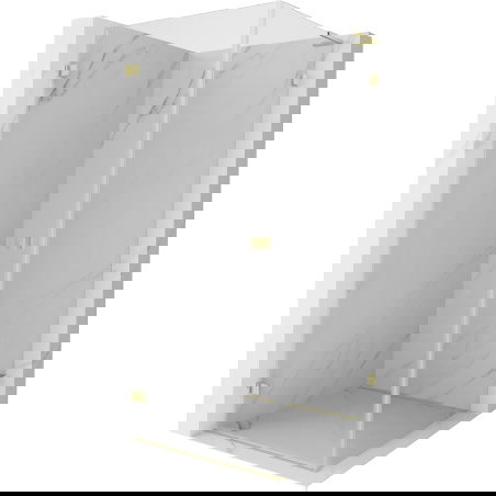 Mexen Lunar-B L cabine de douche pivotante gauche 80 x 80 cm, transparent, or brossé - 832L-080-080-55-00-L