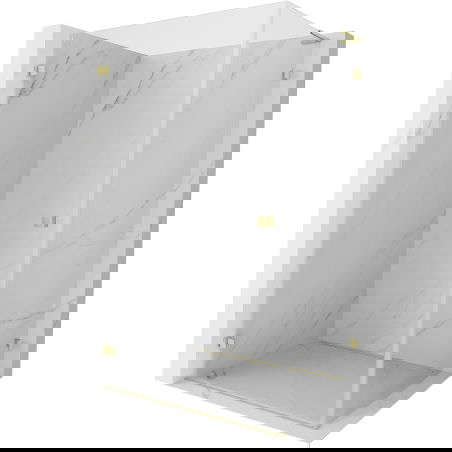 Mexen Lunar-B L cabine de douche pivotante gauche 95 x 90 cm, transparent, or brossé - 832L-095-090-55-00-L