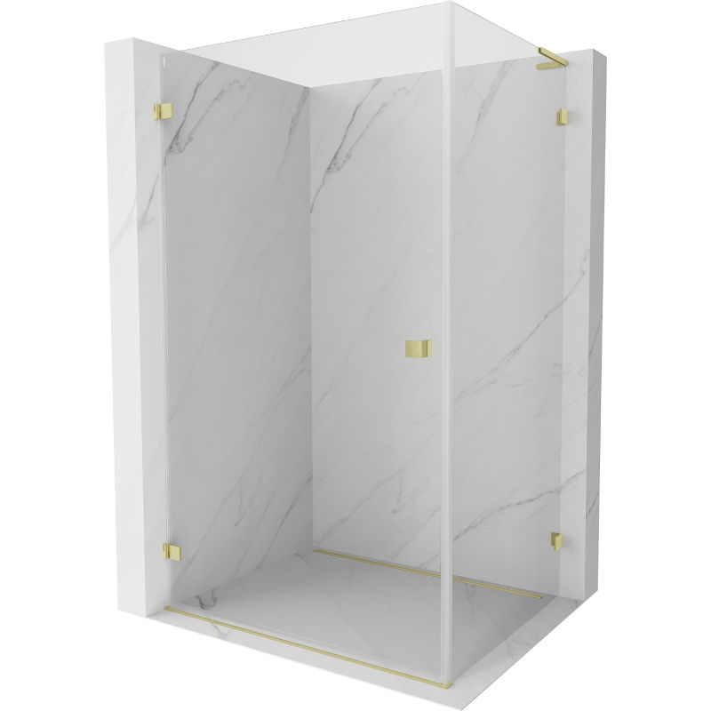 Mexen Lunar-B L cabine de douche pivotante gauche 100 x 90 cm, transparent, or brossé - 832L-100-090-55-00-L