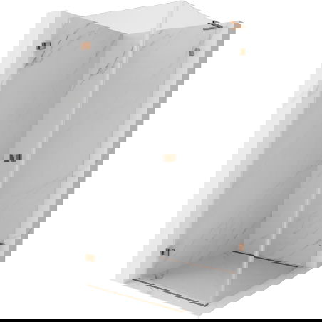 Mexen Lunar-B L cabine de douche battante gauche 70 x 70 cm, transparent, or rose - 832L-070-070-60-00-L