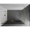 Mexen Kioto+ paroi de douche avec étagère Walk-in 80 x 200 cm, graphite, or - 800-080-121-50-40