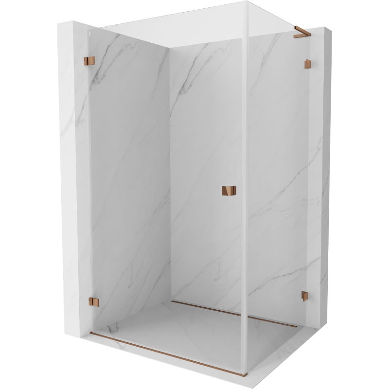 Mexen Lunar-B L cabine de douche pivotante gauche 100 x 70 cm, transparent, or rose - 832L-100-070-60-00-L