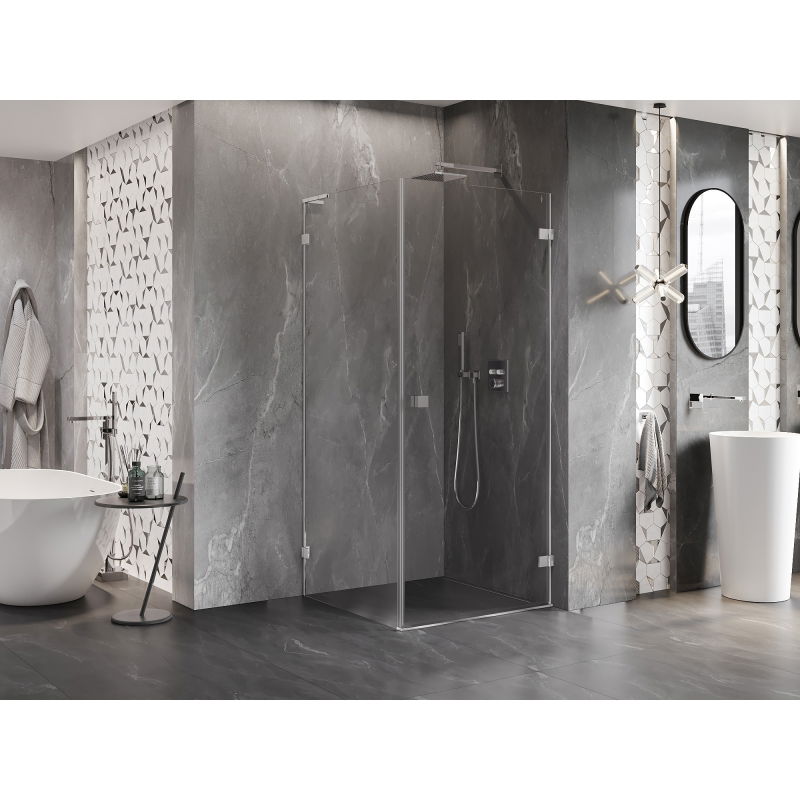 Mexen Lunar-B L cabine de douche pivotante droite 70 x 70 cm, transparent, chrome - 832L-070-070-01-00-P