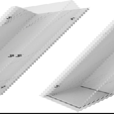 Mexen Lunar-B Duo cabine de douche pivotante 80 x 75 cm, transparent, métal gun - 832-080L-075P-95-00