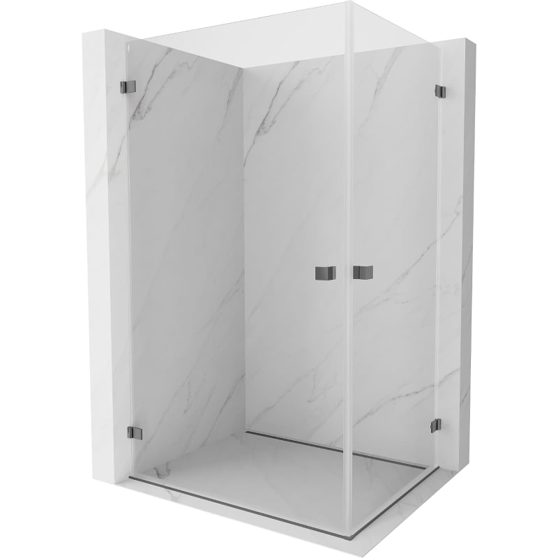 Mexen Lunar-B Duo cabine de douche à charnières 85 x 75 cm, transparent, métal canon - 832-085L-075P-95-00
