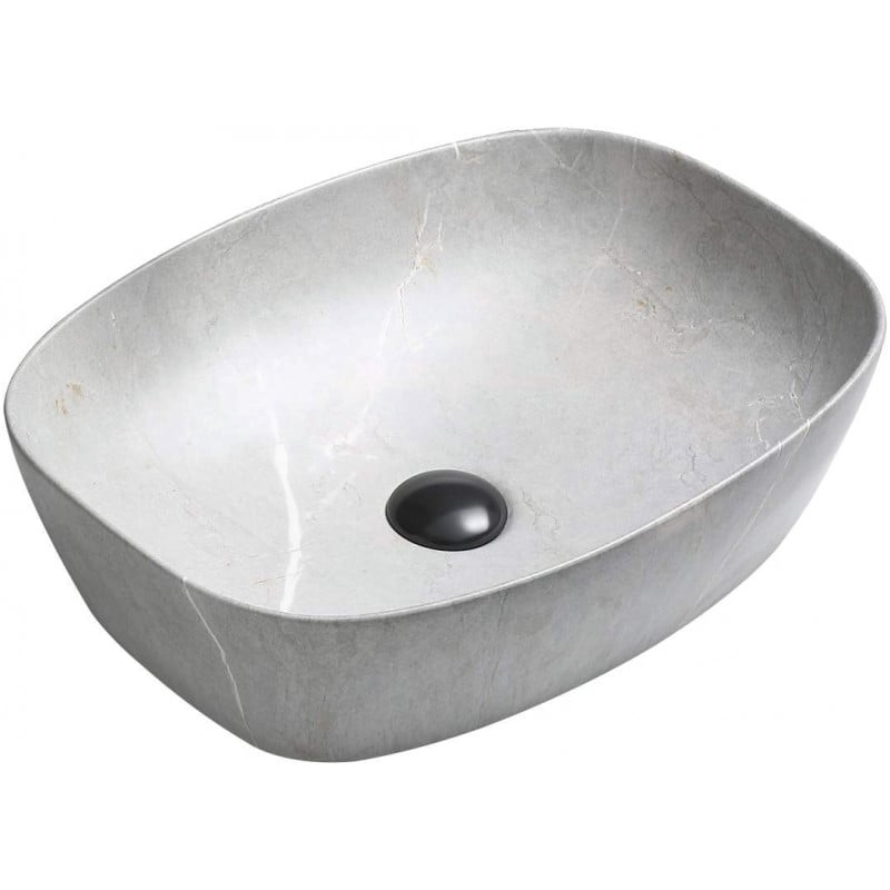 Mexen Editta lavabo à poser 49 x 37 cm, pierre grise - 21384962