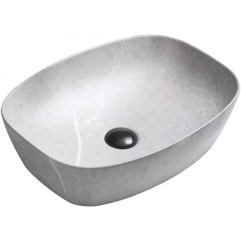 Mexen Editta lavabo de comptoir 49 x 37 cm, Gris pierre - 21384962