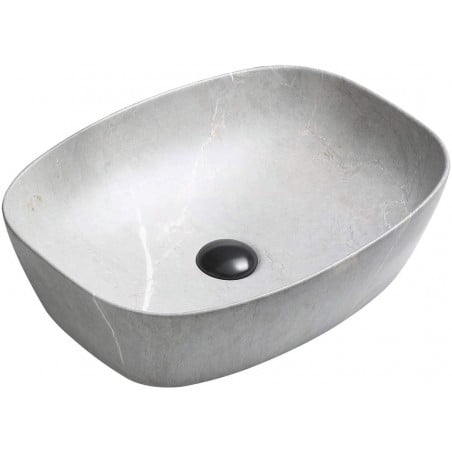 Mexen Editta lavabo à poser 49 x 37 cm, pierre grise - 21384962