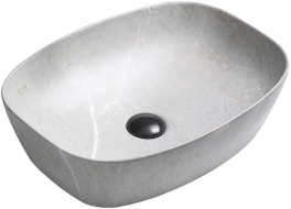 Mexen Editta lavabo sur plan 49 x 37 cm, pierre grise - 21384962