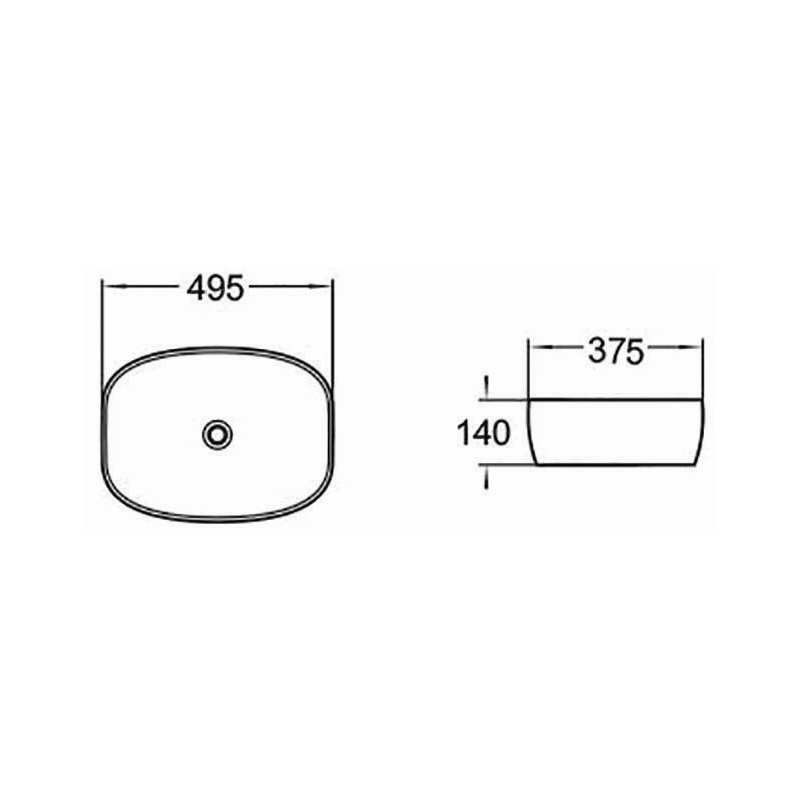 Mexen Editta lavabo sur plan 49 x 37 cm, pierre grise - 21384962