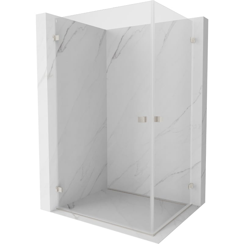Mexen Lunar-B Duo cabine de douche pivotante 75 x 70 cm, transparent, nickel brossé - 832-075L-070P-97-00