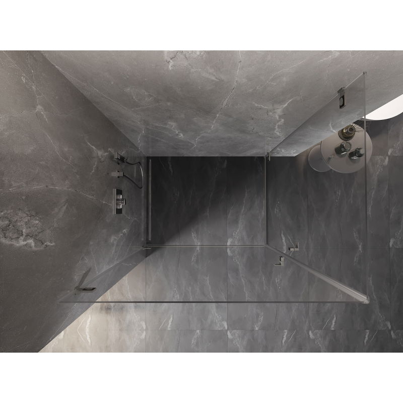 Mexen Lunar-B Duo cabine de douche pivotante 95 x 70 cm, transparent, nickel brossé - 832-095L-070P-97-00