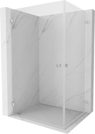 Mexen Lunar-B Duo cabine de douche pivotante 80 x 75 cm, transparent, nickel brossé - 832-080L-075P-97-00