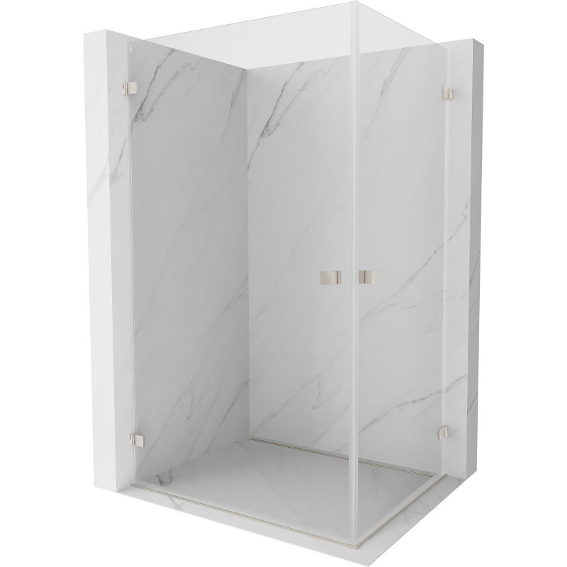 Mexen Lunar-B Duo cabine de douche pivotante 90 x 75 cm, transparent, nickel brossé - 832-090L-075P-97-00