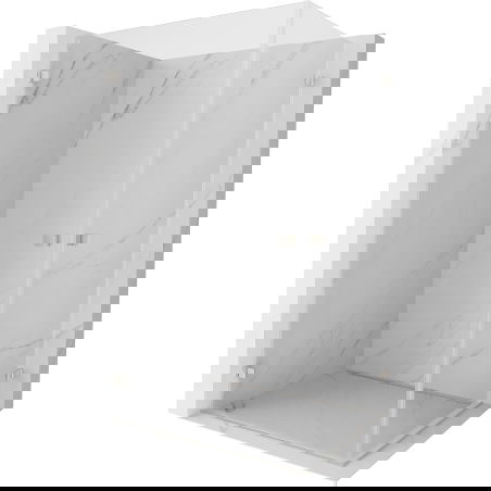 Mexen Lunar-B Duo cabine de douche pivotante 95 x 80 cm, transparent, nickel brossé - 832-095L-080P-97-00