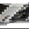 Mexen Kioto+ paroi de douche avec étagère Walk-in 90 x 200 cm, motif noir, doré - 800-090-121-50-70